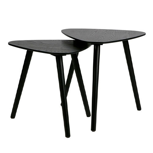 Lot de 2 tables gigognes en bois noir - Collection Nila - Woood