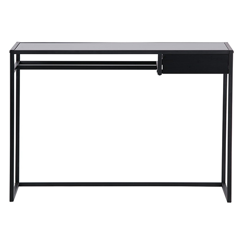 Bureau avec caisson 1 porte 1 tiroir blanc 140 cm- Randy - Homifab