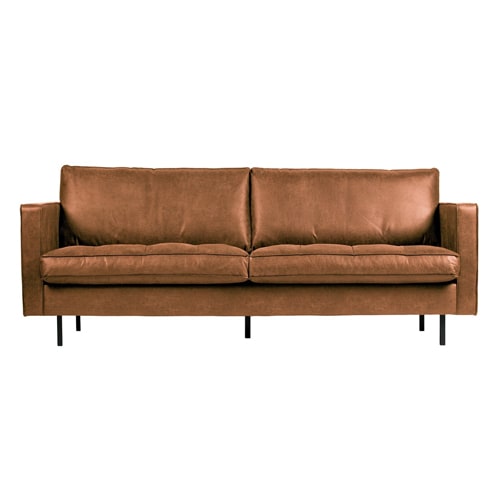 Canapé 3,5 places en cuir cognac - Rodeo Classic