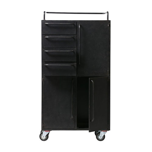 Meuble de rangement sur roulettes - Collection Black Beauty - BePureHome