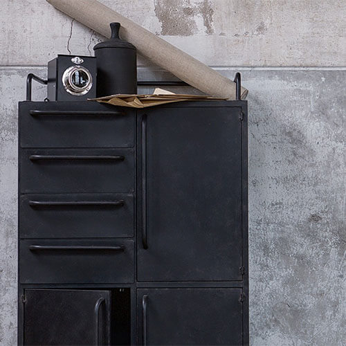 Meuble de rangement sur roulettes - Collection Black Beauty - BePureHome