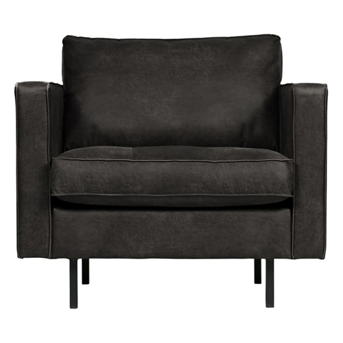 Fauteuil en cuir noir - Rodeo