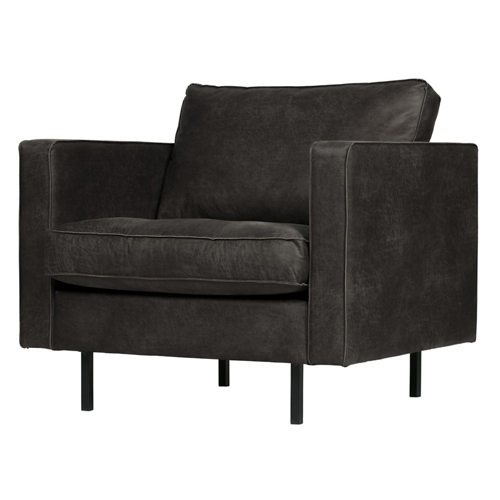 Fauteuil en cuir noir - Rodeo