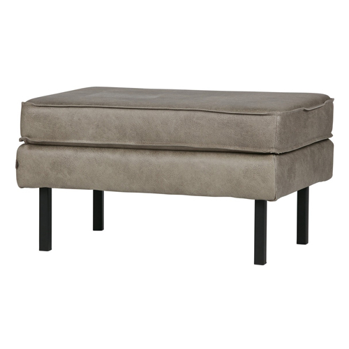 Tabouret en cuir gris éléphant - Collection Rodeo - BePureHome