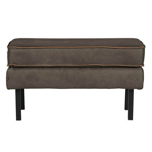 Petit banc en cuir kaki - Rodeo