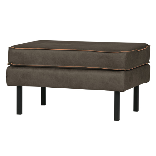 Petit banc en cuir kaki - Rodeo