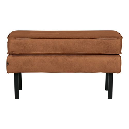 Petit banc en cuir cognac - Rodeo