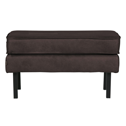 Petit banc en cuir noir - Rodeo