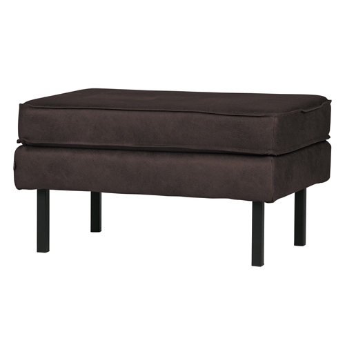 Petit banc en cuir noir - Rodeo
