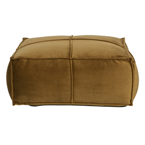 Pouf en velours jaune miel - Collection Rodeo - BePureHome
