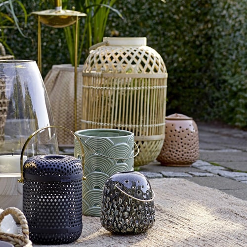 Lanterne en verre et bambou - Bloomingville