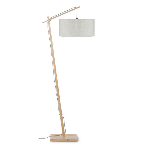 Lampadaire en bambou abat jour en lin clair - Collection Andes - Good&Mojo