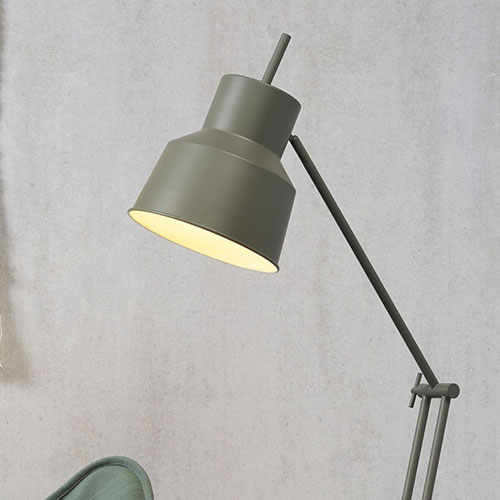 Lampadaire en fer vert gris - Belfast