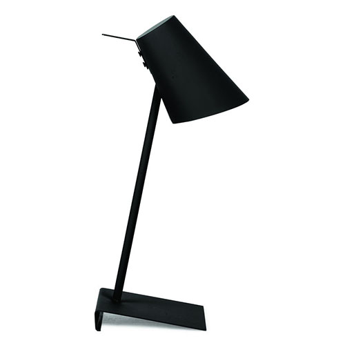 Lampe à poser en fer et gomme noir - Cardiff