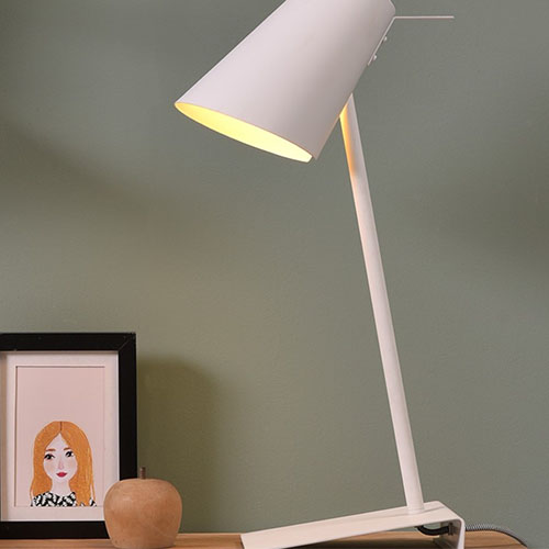 Lampe à poser en fer et gomme blanc - Cardiff