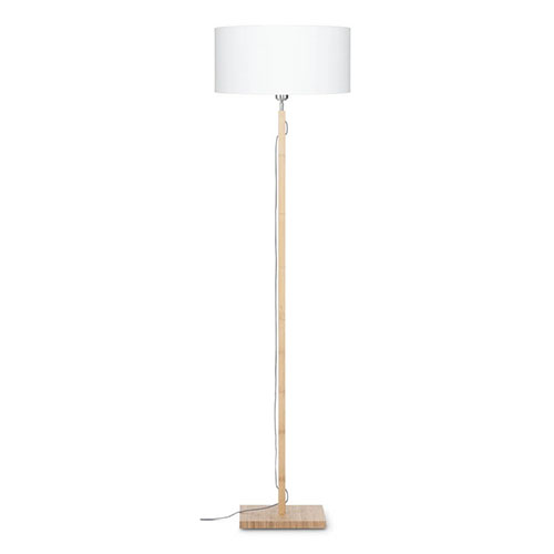 Lampadaire en bambou abat jour en lin blanc - Collection Fuji - Good&Mojo