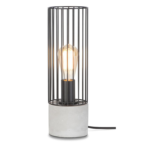 Lampe à poser fil de fer et ciment noir - Memphis