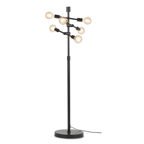 Lampadaire en fer noir 6 bras - Nashville