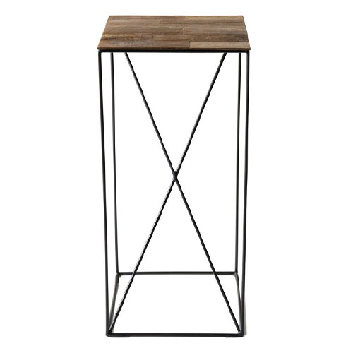 Table d'appoint M en teck recyclé et métal - Edouard