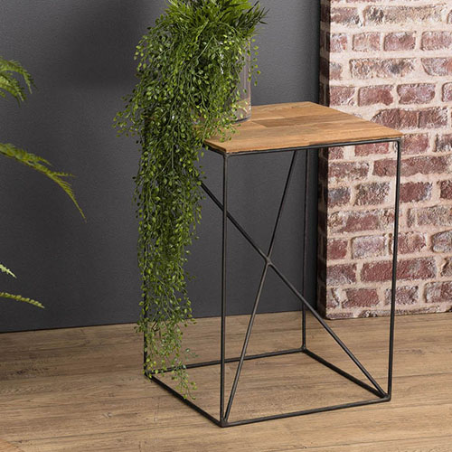 Table d'appoint S en teck recyclé et métal - Edouard