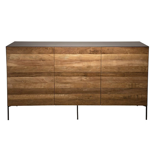Buffet 3 portes en teck recyclé et métal - Collection Maxence