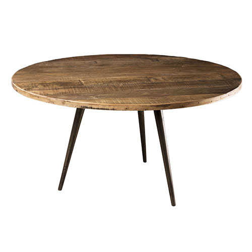 Table basse 75x75cm en teck recyclé et métal - Collection Sixtine