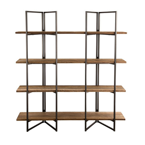 Etagère 4 niveaux en teck recyclé acacia et métal - Athena