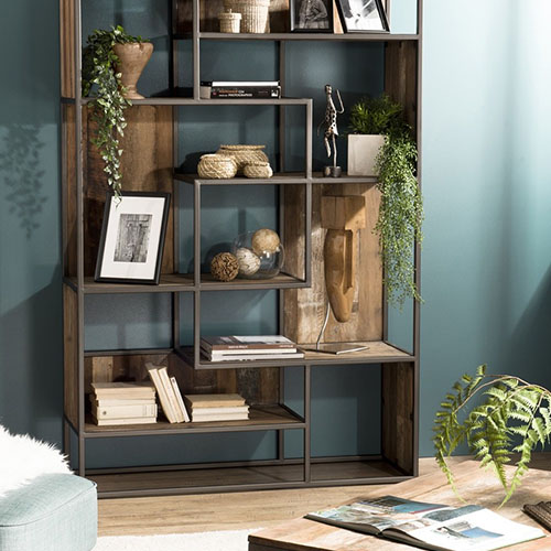 Etagère 6 niveaux en teck recyclé acacia et métal - Collection Sixtine