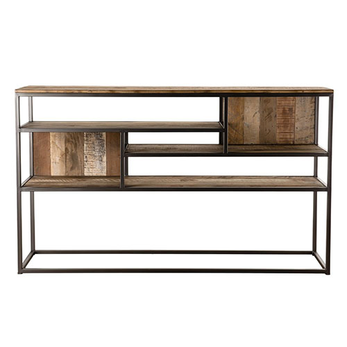 Console 4 niveaux en teck recyclé acacia et métal - Athena