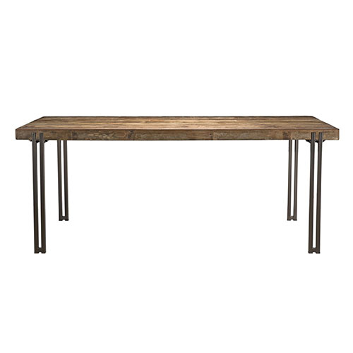 Table à manger en teck recyclé acacia et métal - Athena