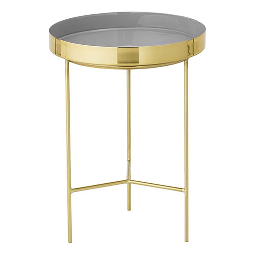 Table d'appoint ronde or et gris - Collection Sola - Bloomingville