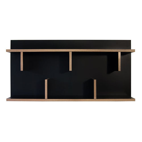 Etagère murale 90cm en contreplaqué naturel et noir - Collection Bern - Temahome