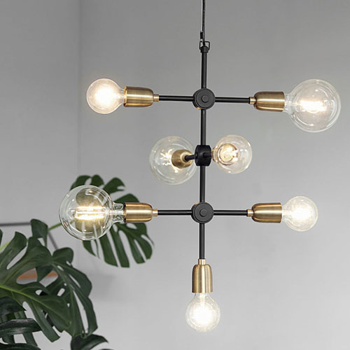 Suspension en métal 7 ampoules - Collection Molecular - House Doctor
