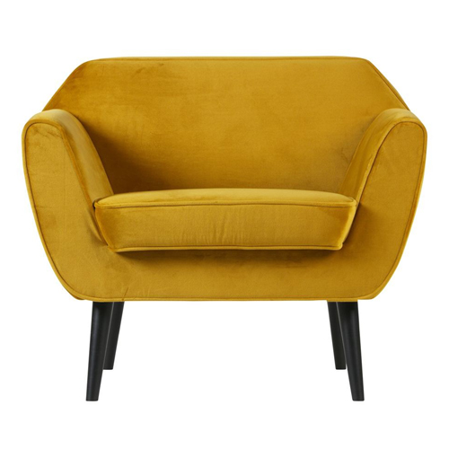 Fauteuil en velours ocre - Rocco