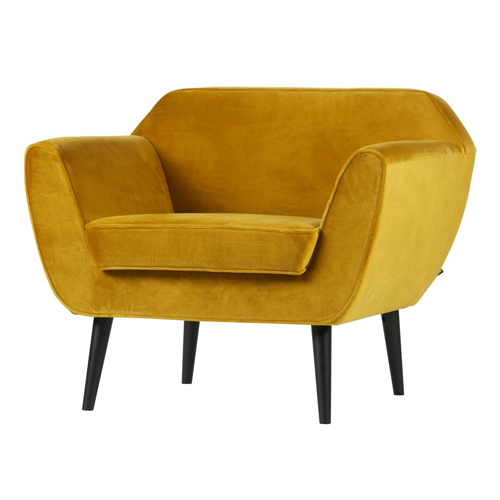 Fauteuil en velours ocre - Rocco