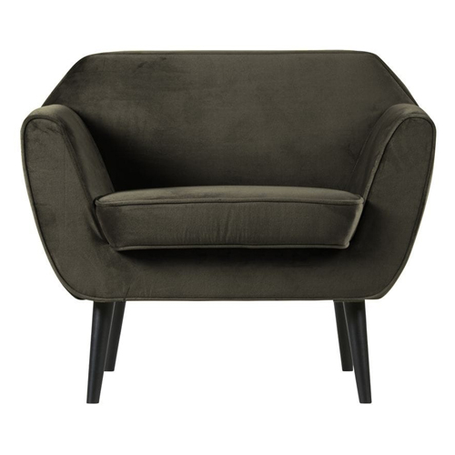 Fauteuil en velours vert chaud - Rocco