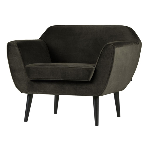 Fauteuil en velours vert chaud - Rocco