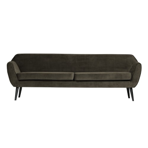 Canapé XL 230cm en velours vert chaud - Rocco