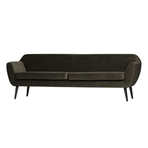 Canapé XL 230cm en velours vert chaud - Rocco