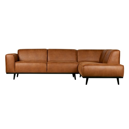Canapé d'angle droit en eco cuir cognac - Statement