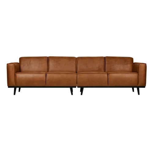 Canapé 280cm en eco cuir cognac - Collection Statement - BePureHome