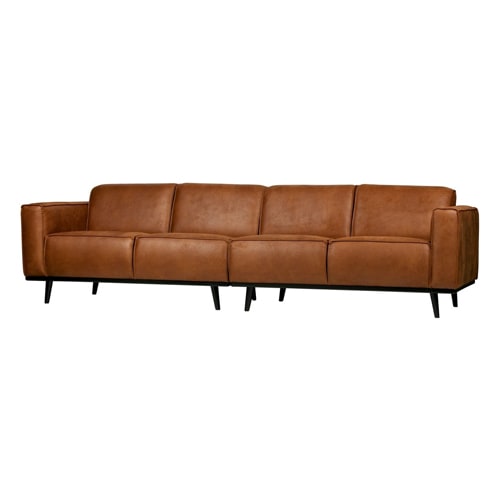 Canapé 280cm en eco cuir cognac - Collection Statement - BePureHome