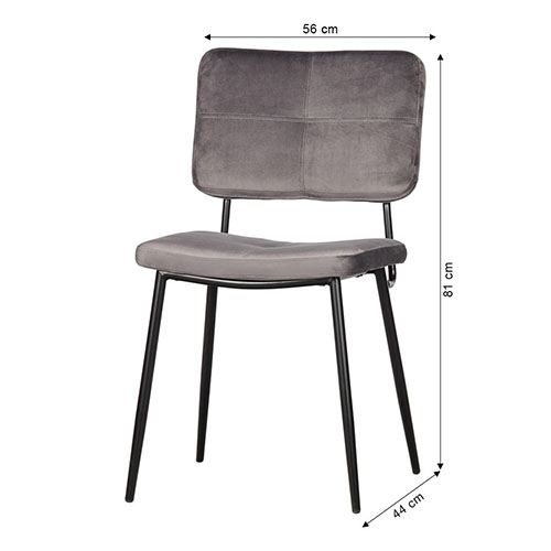 Lot de 2 chaises en velours anthracite - Collection Kaat - Woood