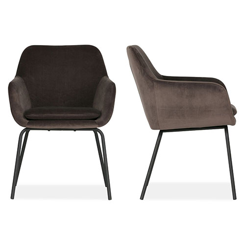 Lot de 2 fauteuils en velours anthracite - Collection Mood - Vtwonen