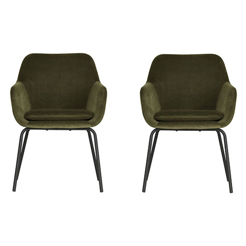 Lot de 2 fauteuils en velours vert - Collection Mood - Vtwonen