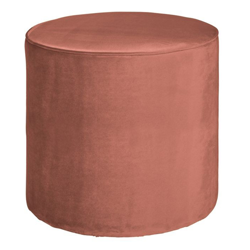 Pouf rond en velours vieux rose - Collection Sara - Woood