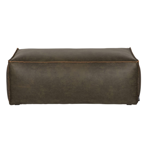 Pouf 43x120 en cuir kaki - Rodeo