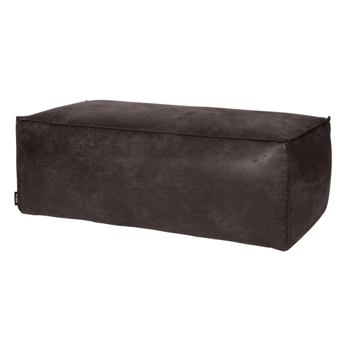 Pouf 43x120 en cuir noir - Rodeo