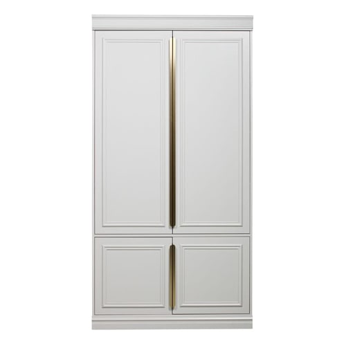 Armoire 44cm 2 portes en pin gris clair - Organize