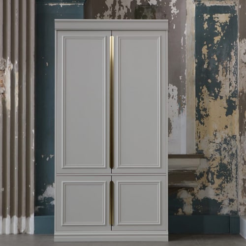Armoire 44cm 2 portes en pin gris clair - Organize